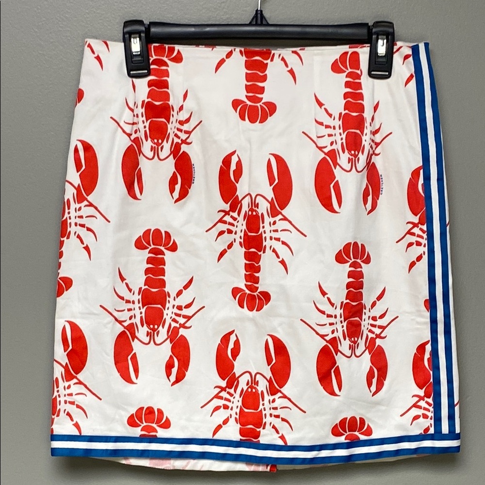 NWT Gretchen Scott Red & Blue Mini Pencil Skirt – Size M – Resort Style